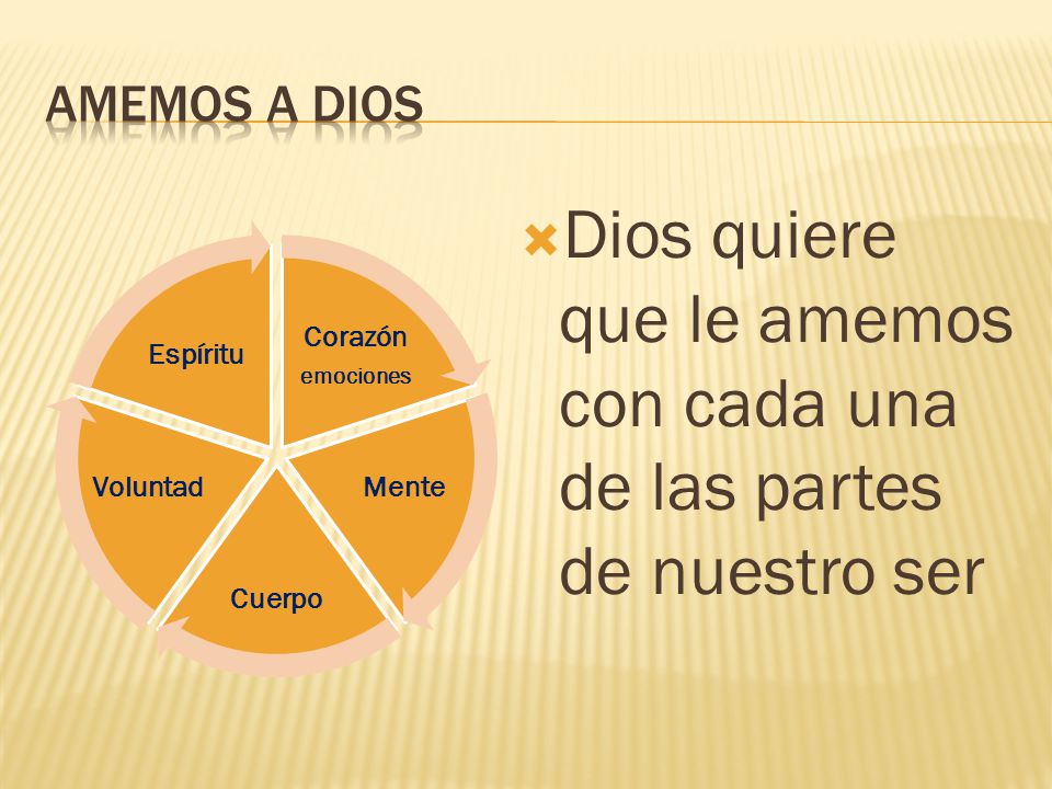 Dios quiere que le amemos con cada una de las partes de nuestro ser