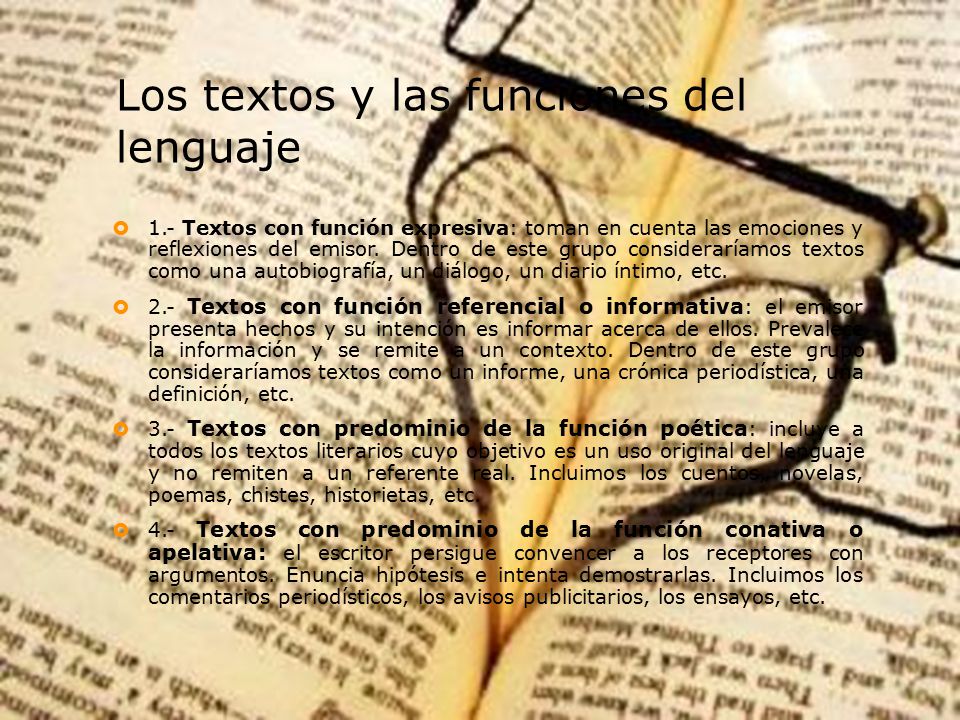 Los textos y las funciones del lenguaje