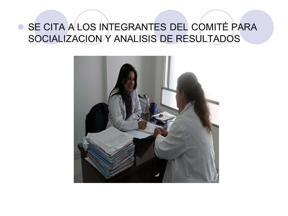 SE CITA A LOS INTEGRANTES DEL COMITÉ PARA SOCIALIZACION Y ANALISIS DE RESULTADOS