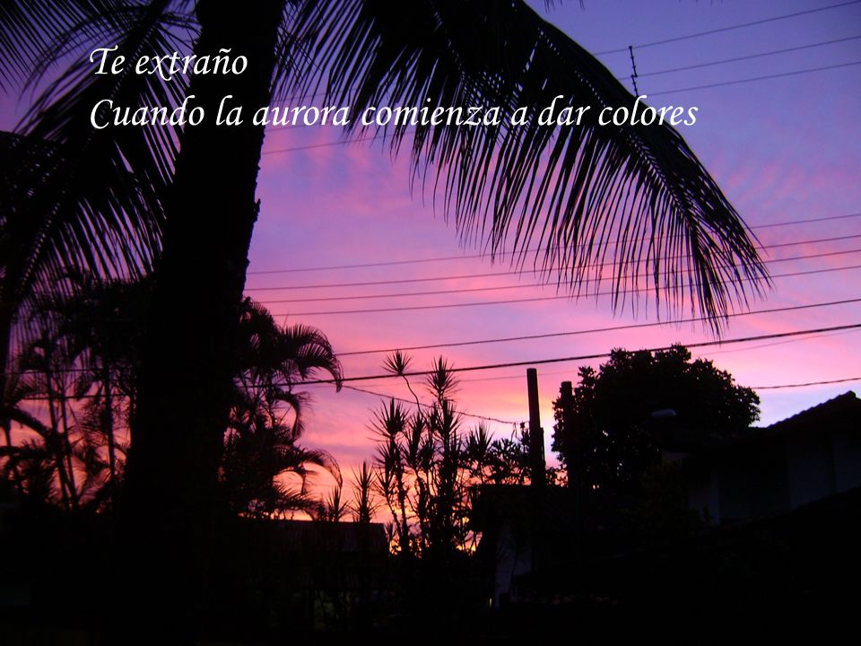 Te extraño Cuando la aurora comienza a dar colores