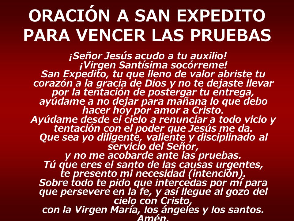 ORACIÓN A SAN EXPEDITO PARA VENCER LAS PRUEBAS