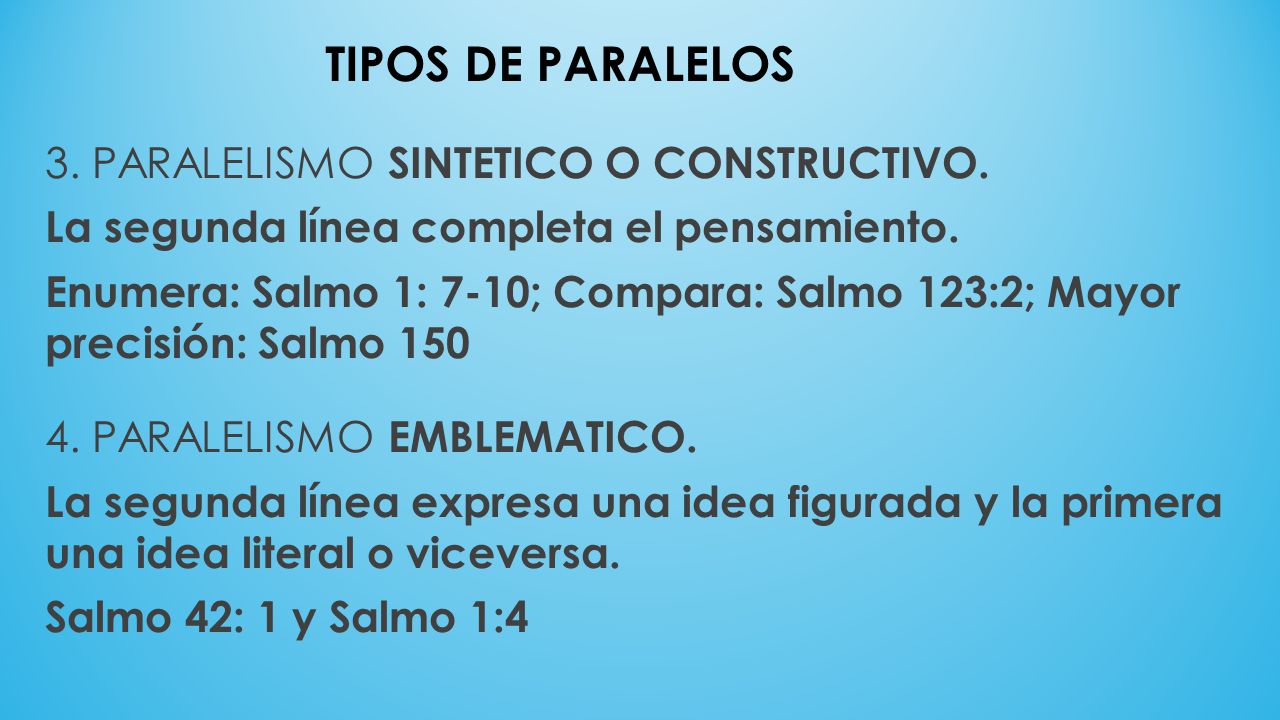 TIPOS DE PARALELOS 3. PARALELISMO SINTETICO O CONSTRUCTIVO.