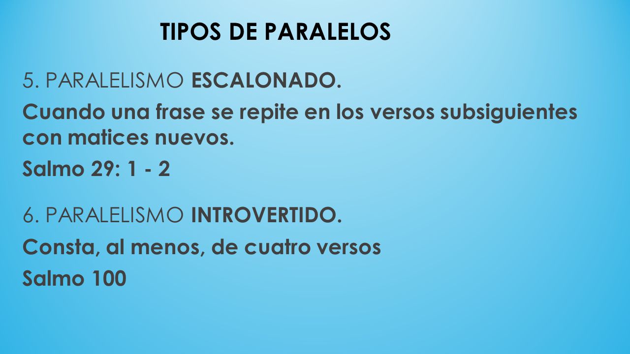 TIPOS DE PARALELOS 5. PARALELISMO ESCALONADO.
