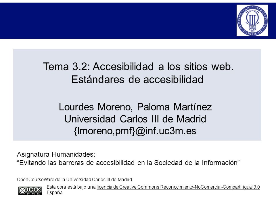 Tema 3.2: Accesibilidad a los sitios web. Estándares de accesibilidad