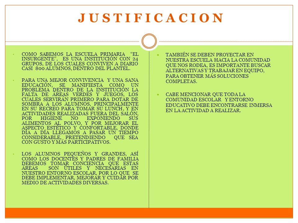 J U S T I F I C A C I O N