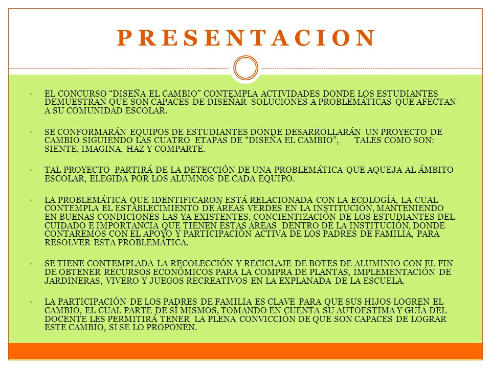 P R E S E N T A C I O N