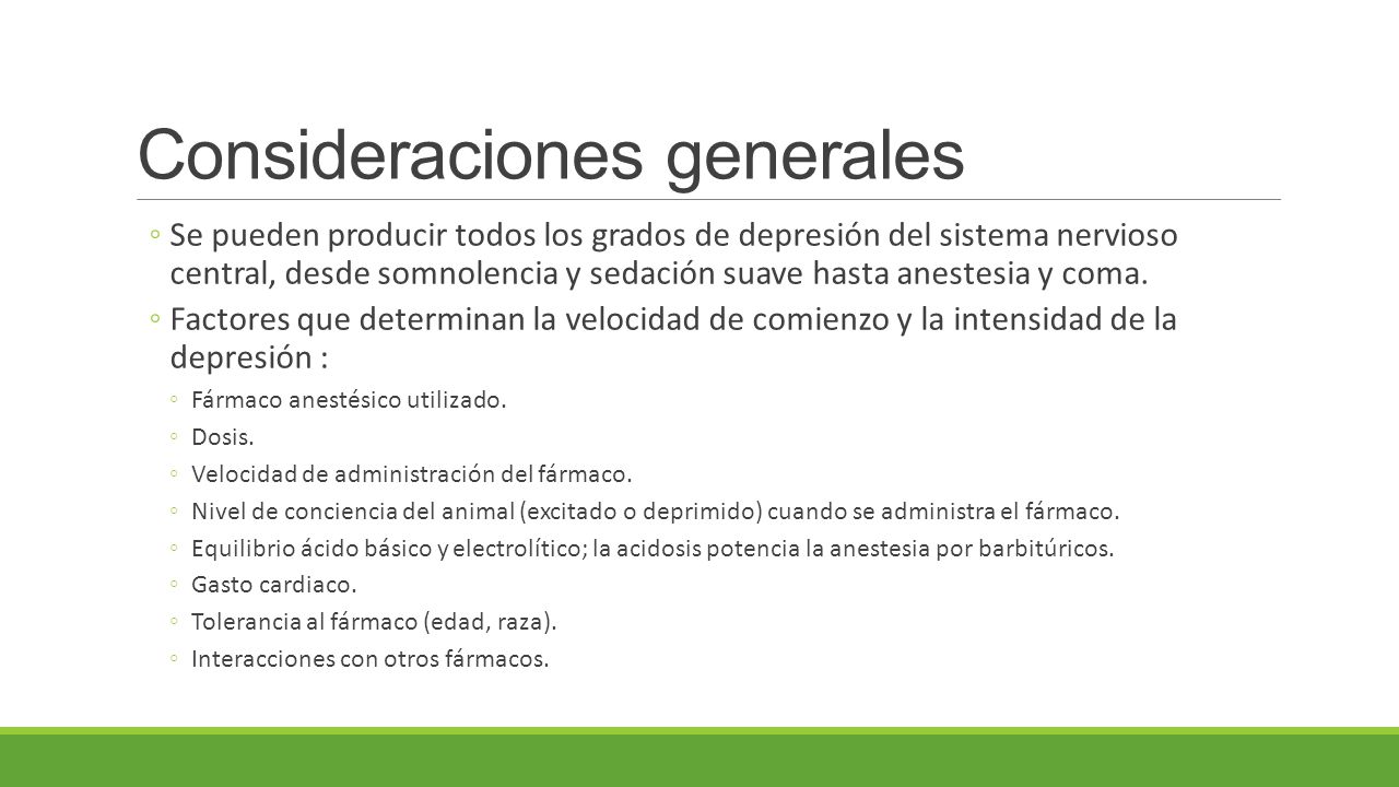 Consideraciones generales