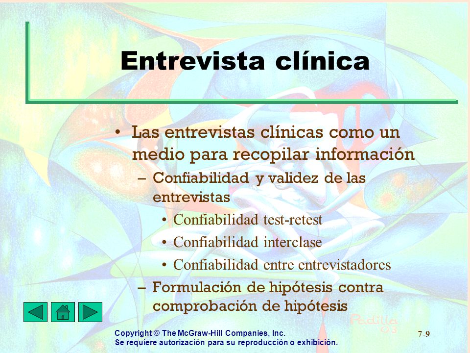 Entrevista clínica Las entrevistas clínicas como un medio para recopilar información. Confiabilidad y validez de las entrevistas.