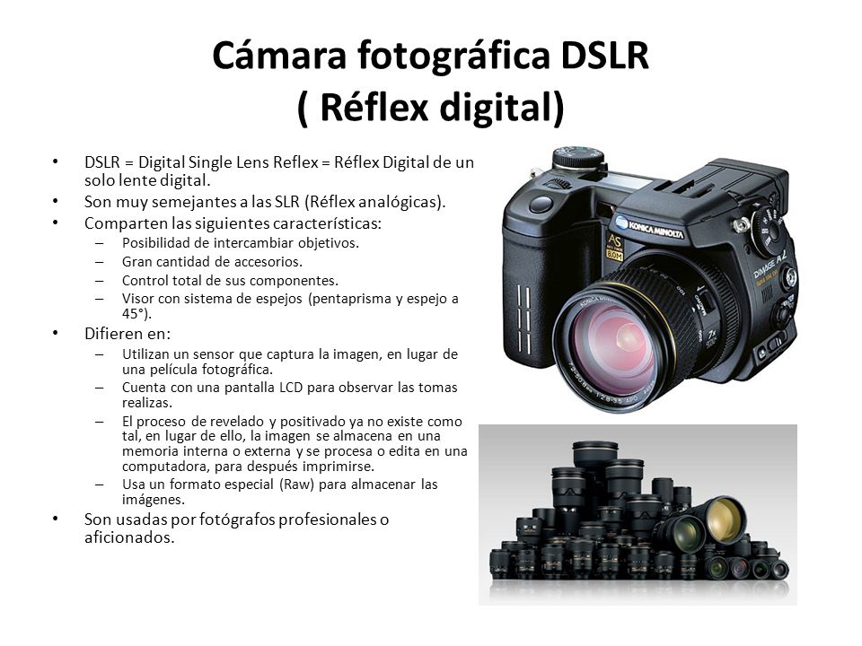 Cámara fotográfica DSLR ( Réflex digital)
