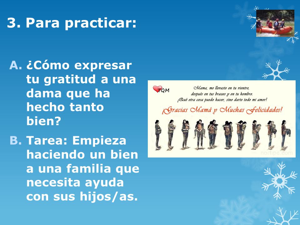 3. Para practicar: ¿Cómo expresar tu gratitud a una dama que ha hecho tanto bien