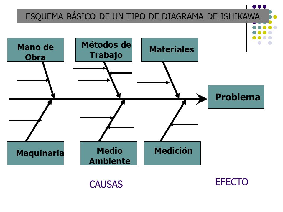 ESQUEMA BÁSICO DE UN TIPO DE DIAGRAMA DE ISHIKAWA
