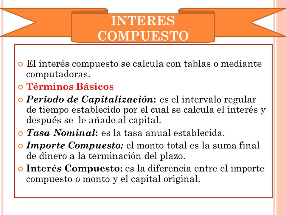 INTERES COMPUESTO INTERES COMPUESTO