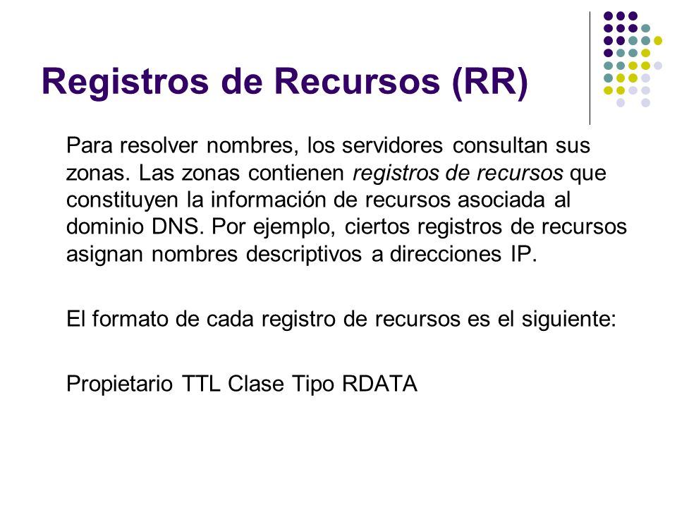 Registros de Recursos (RR)