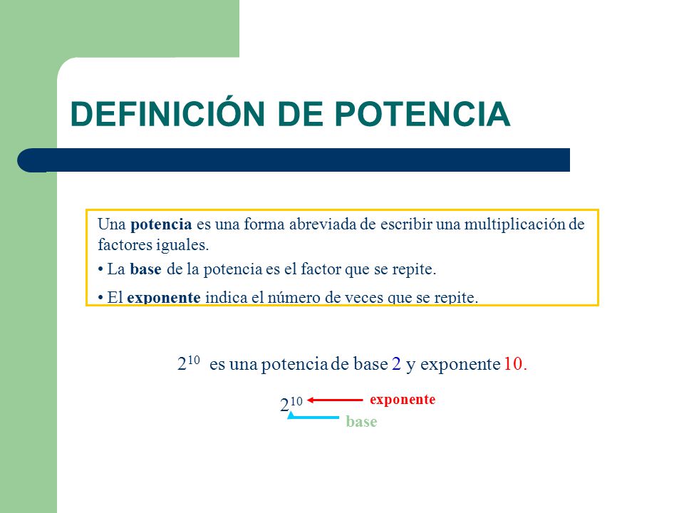 DEFINICIÓN DE POTENCIA