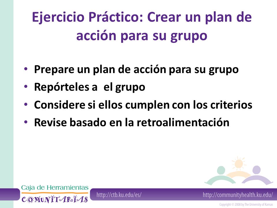 Ejercicio Práctico: Crear un plan de acción para su grupo