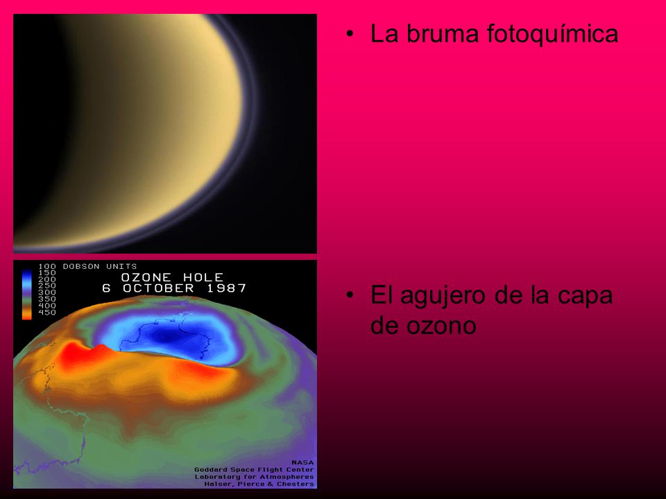 La bruma fotoquímica El agujero de la capa de ozono