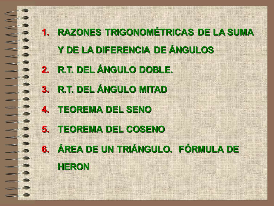 RAZONES TRIGONOMÉTRICAS DE LA SUMA Y DE LA DIFERENCIA DE ÁNGULOS