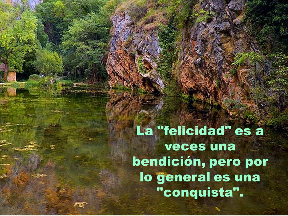 La felicidad es a veces una bendición, pero por lo general es una conquista .