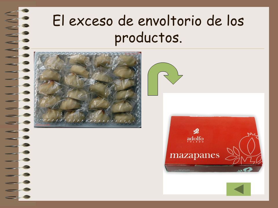 El exceso de envoltorio de los productos.