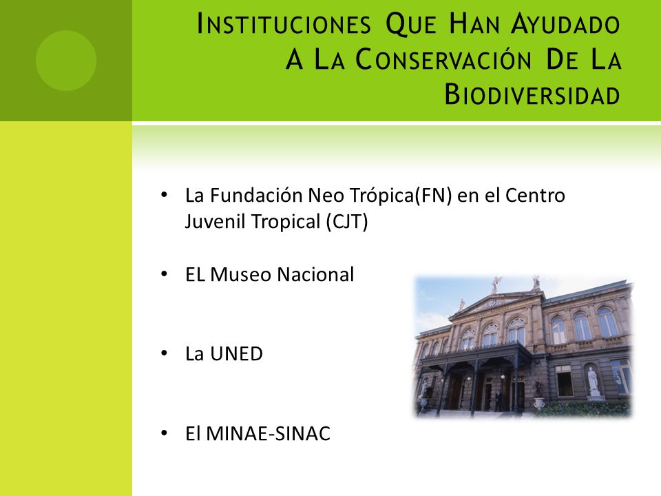 Instituciones Que Han Ayudado A La Conservación De La Biodiversidad