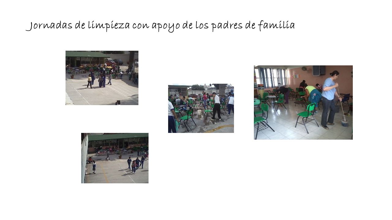 Jornadas de limpieza con apoyo de los padres de familia