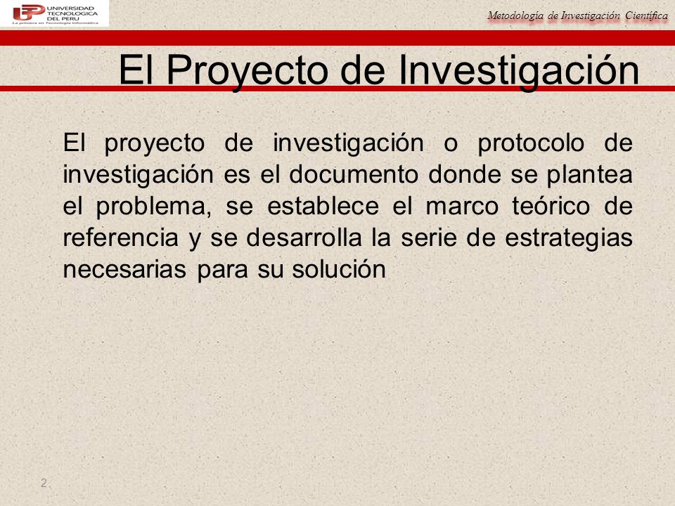 El Proyecto de Investigación