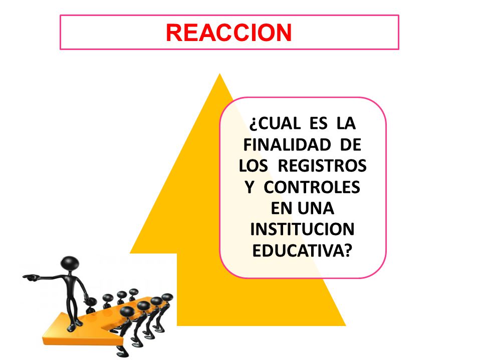 REACCION ¿CUAL ES LA FINALIDAD DE LOS REGISTROS Y CONTROLES EN UNA INSTITUCION EDUCATIVA
