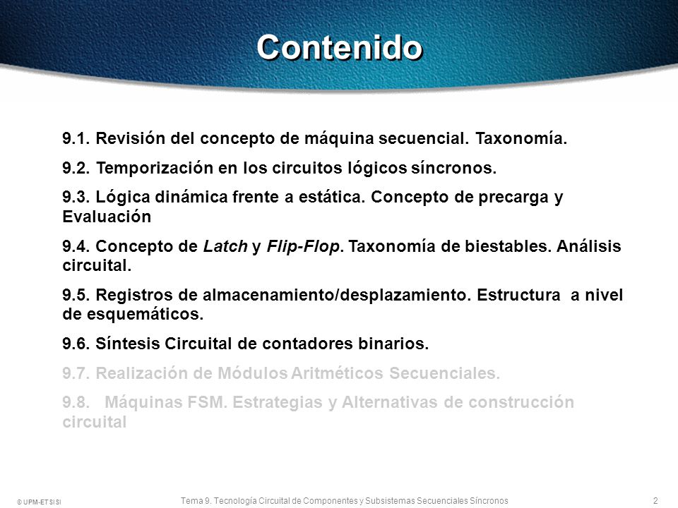 Contenido Los puntos 9.7 y 9.8 no se dan.
