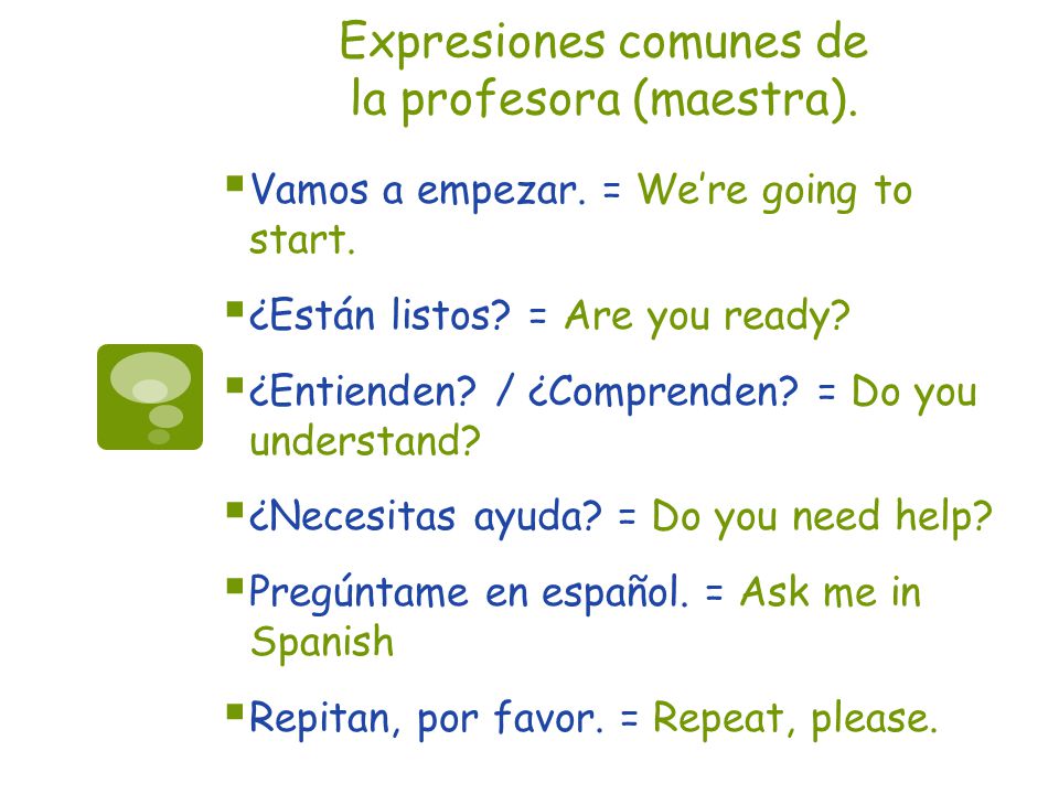 Expresiones útiles para la clase de español - ppt descargar