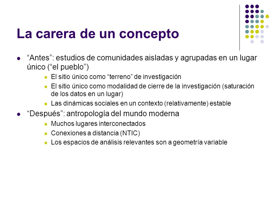 La carera de un concepto