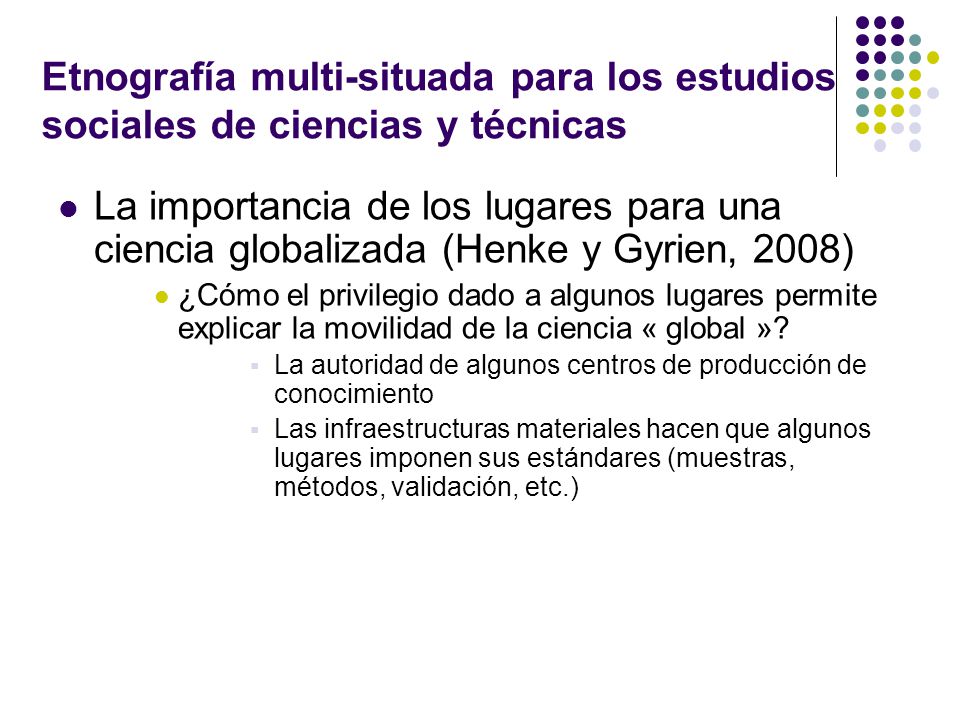 Etnografía multi-situada para los estudios sociales de ciencias y técnicas