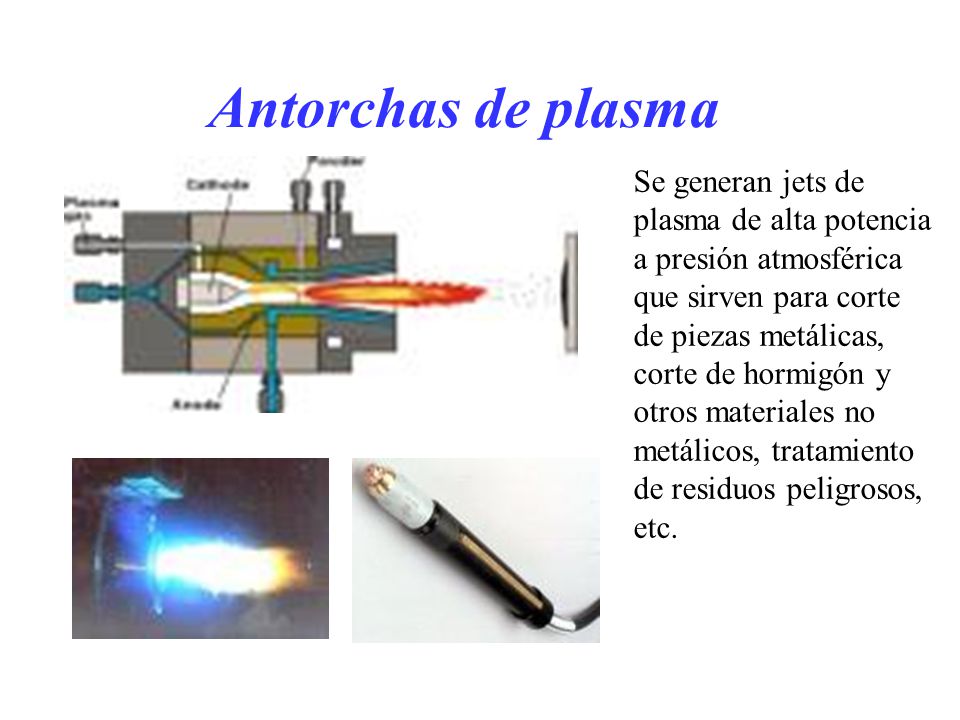 Antorchas de plasma Se generan jets de plasma de alta potencia