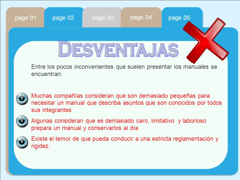 Desventajas page 01 page 02 page 03 page 04 page 05