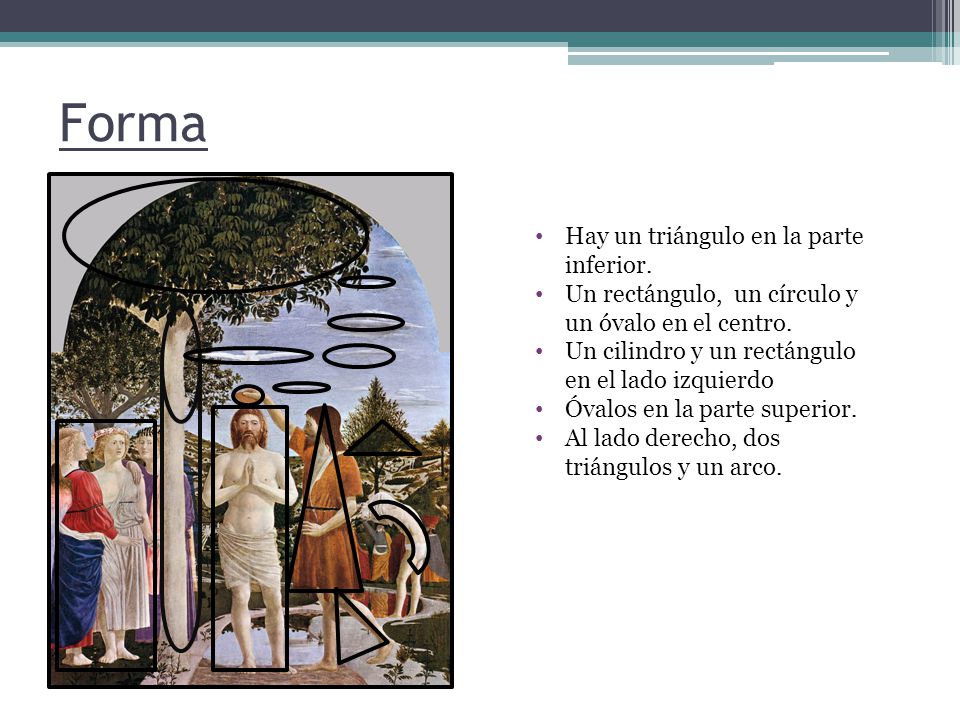 Forma Hay un triángulo en la parte inferior.