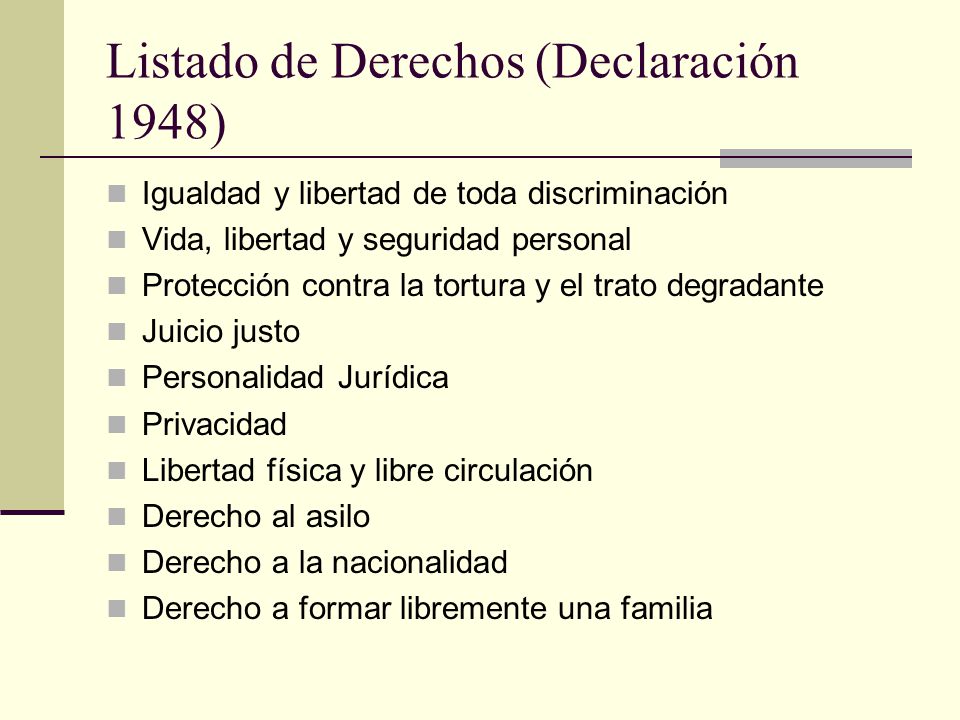 Listado de Derechos (Declaración 1948)