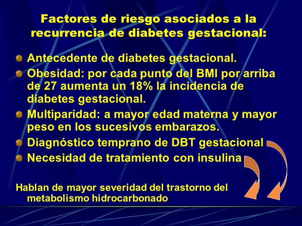 Factores de riesgo asociados a la recurrencia de diabetes gestacional:
