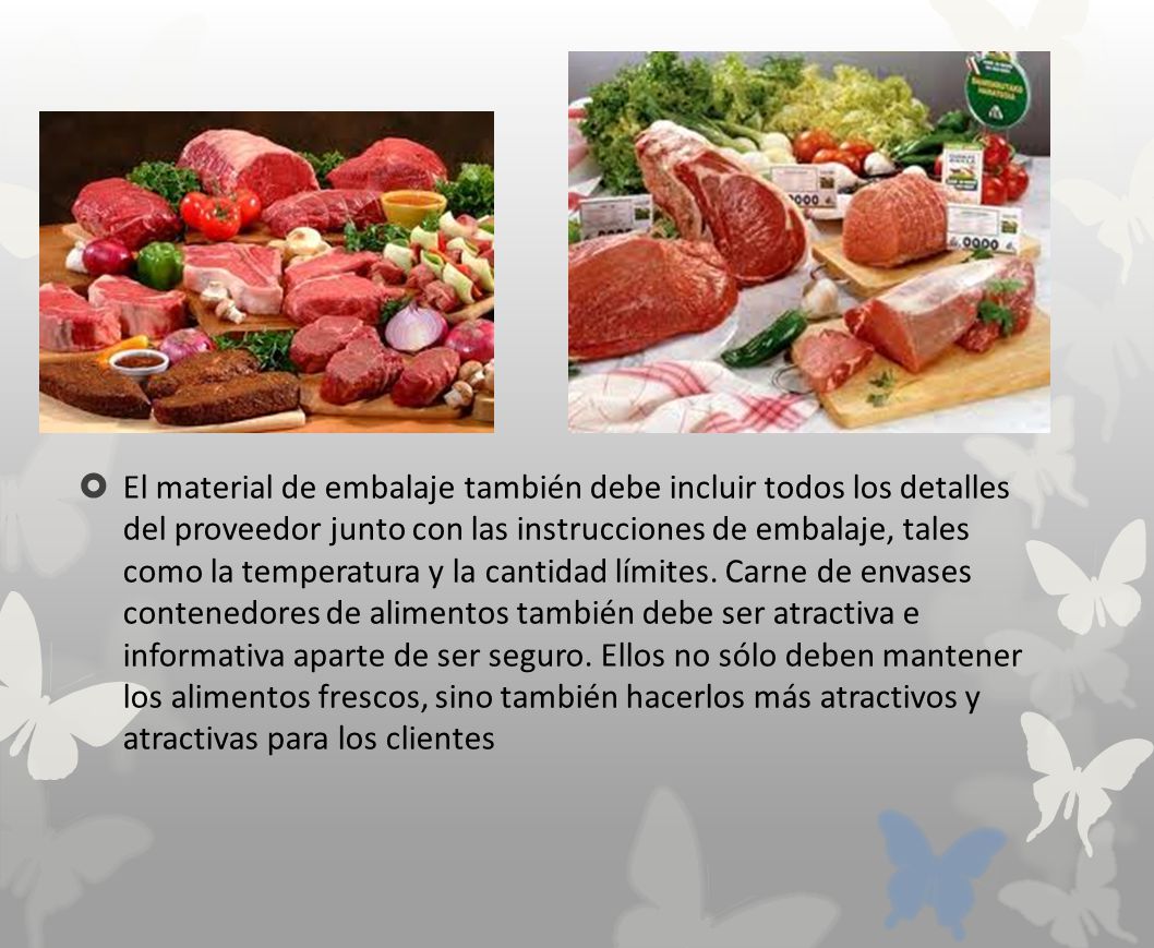 El material de embalaje también debe incluir todos los detalles del proveedor junto con las instrucciones de embalaje, tales como la temperatura y la cantidad límites.