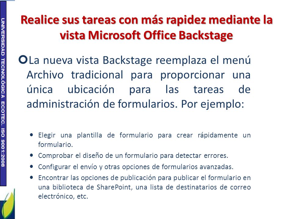 Realice sus tareas con más rapidez mediante la vista Microsoft Office Backstage