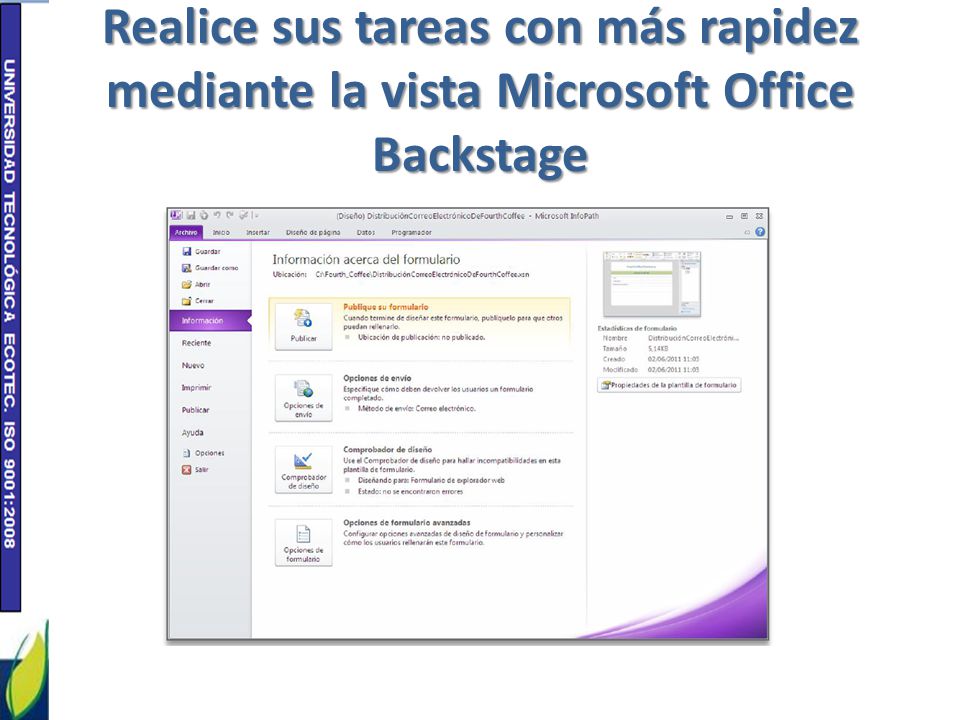 Realice sus tareas con más rapidez mediante la vista Microsoft Office Backstage