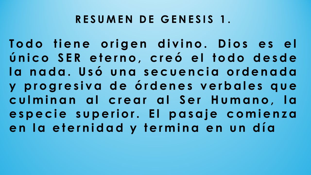RESUMEN DE GENESIS 1.
