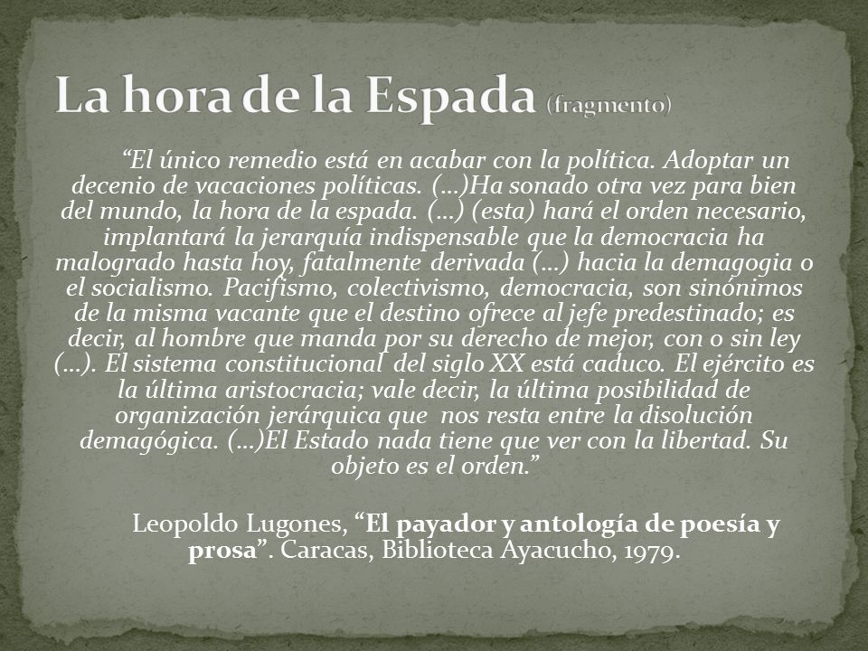 La hora de la Espada (fragmento)
