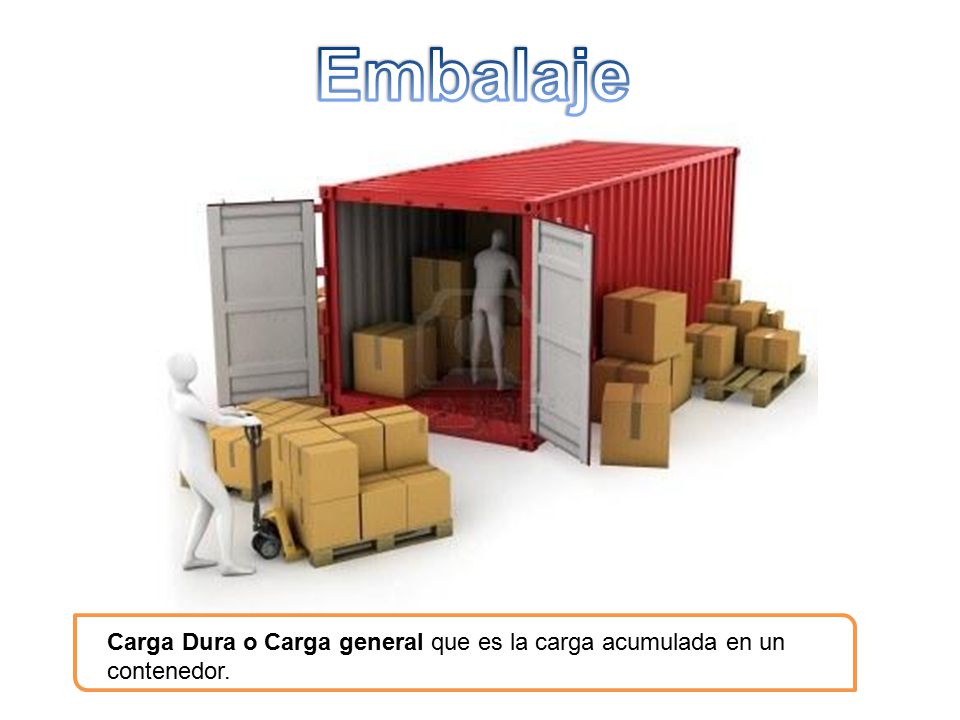 Embalaje Carga Dura o Carga general que es la carga acumulada en un contenedor.