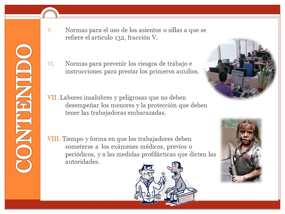 Normas para el uso de los asientos o sillas a que se refiere el articulo 132, fracción V.