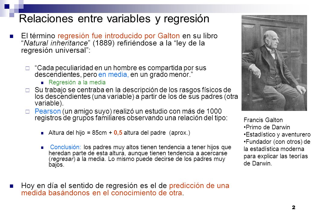 Relaciones entre variables y regresión