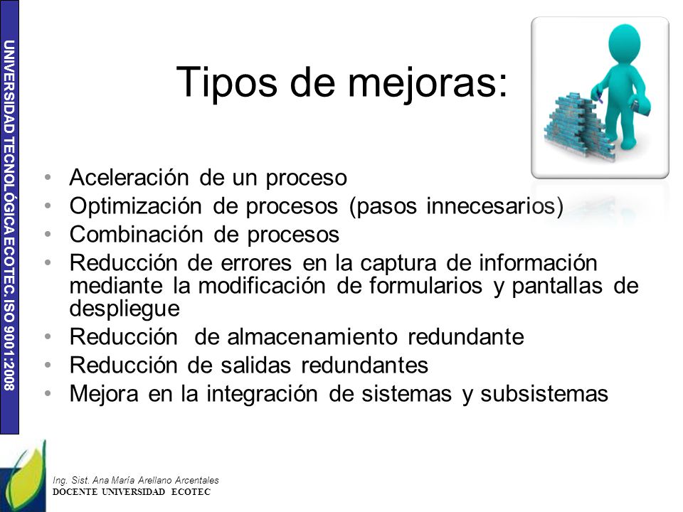 Tipos de mejoras: Aceleración de un proceso