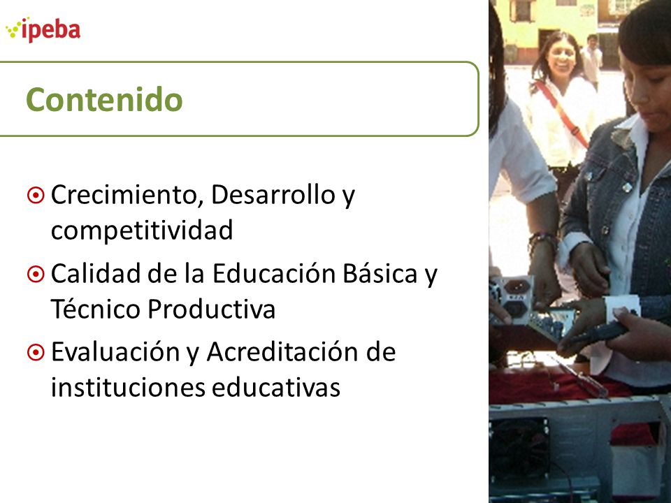 Contenido Crecimiento, Desarrollo y competitividad