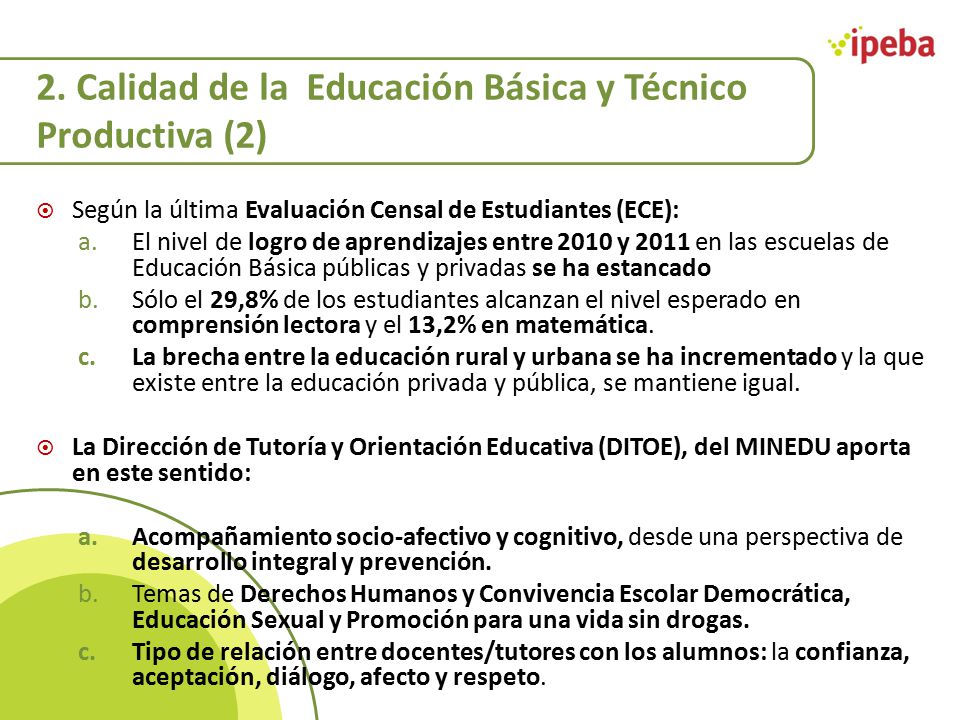 2. Calidad de la Educación Básica y Técnico Productiva (2)