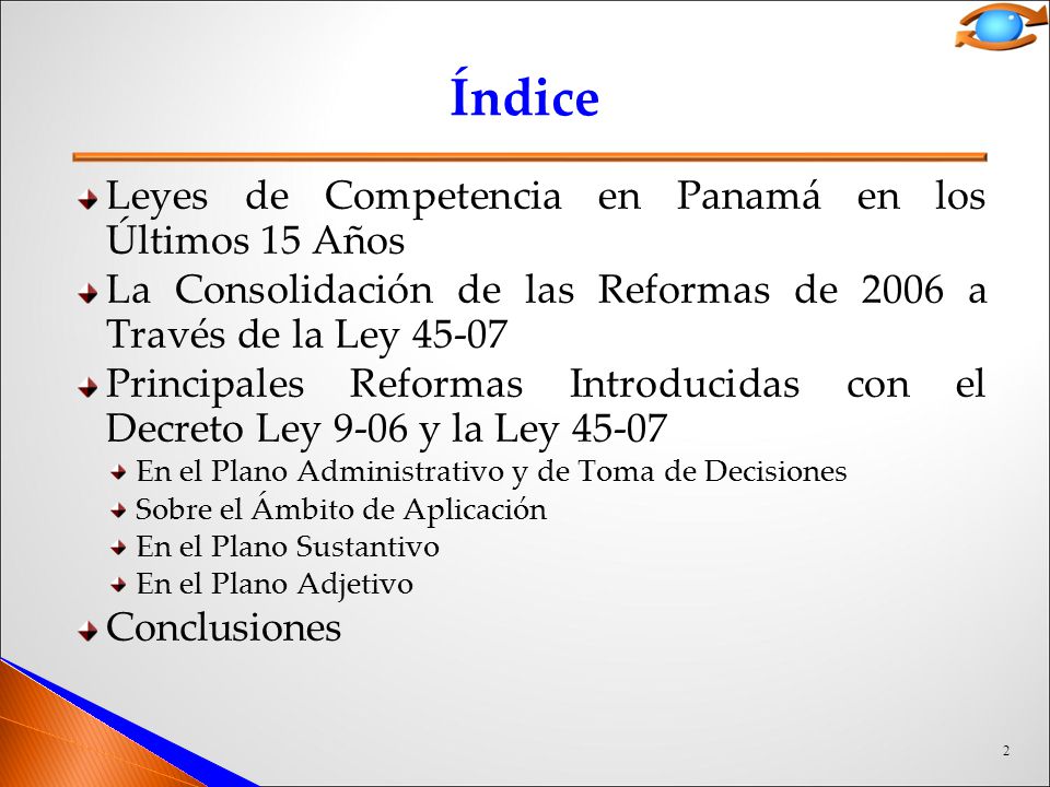 Índice Leyes de Competencia en Panamá en los Últimos 15 Años