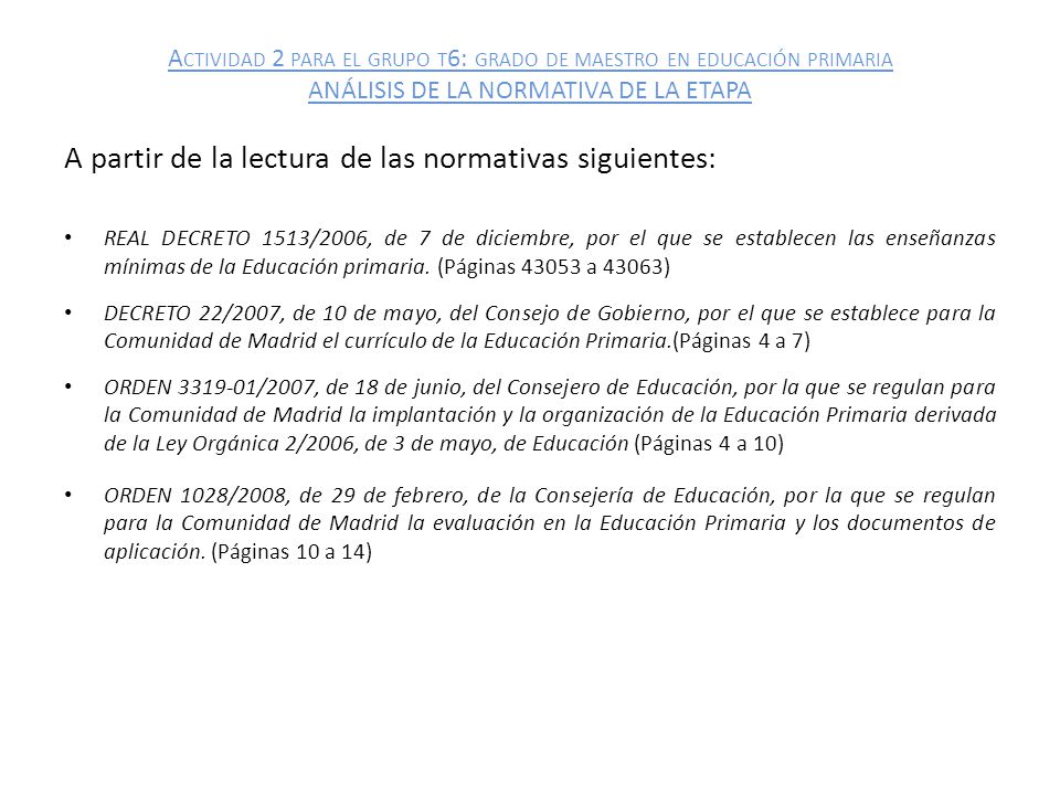 A partir de la lectura de las normativas siguientes:
