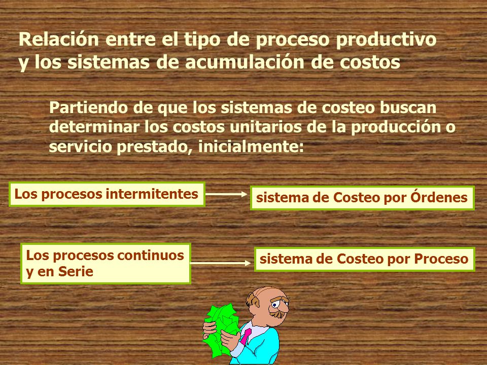 Relación entre el tipo de proceso productivo y los sistemas de acumulación de costos